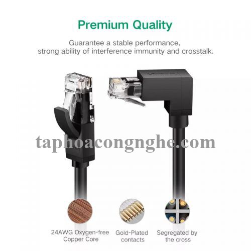 Ugreen 30835 3M màu Đen Cáp mạng CAT6 UTP 90 độ NW115 30030835